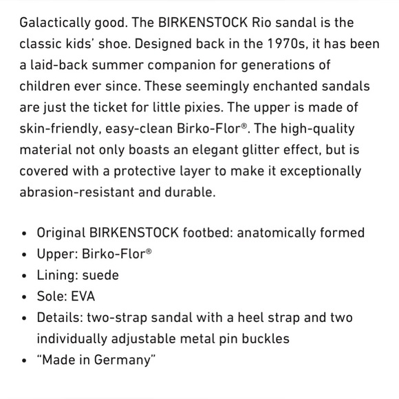 Birkenstock Child Rio Flor 28 10 180 C10 Sandals Size 28 - Picture 3 of 13